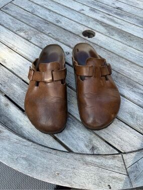 Birkenstock Boston Brown Oiled Leather Clogs Men's US 11 EU 44